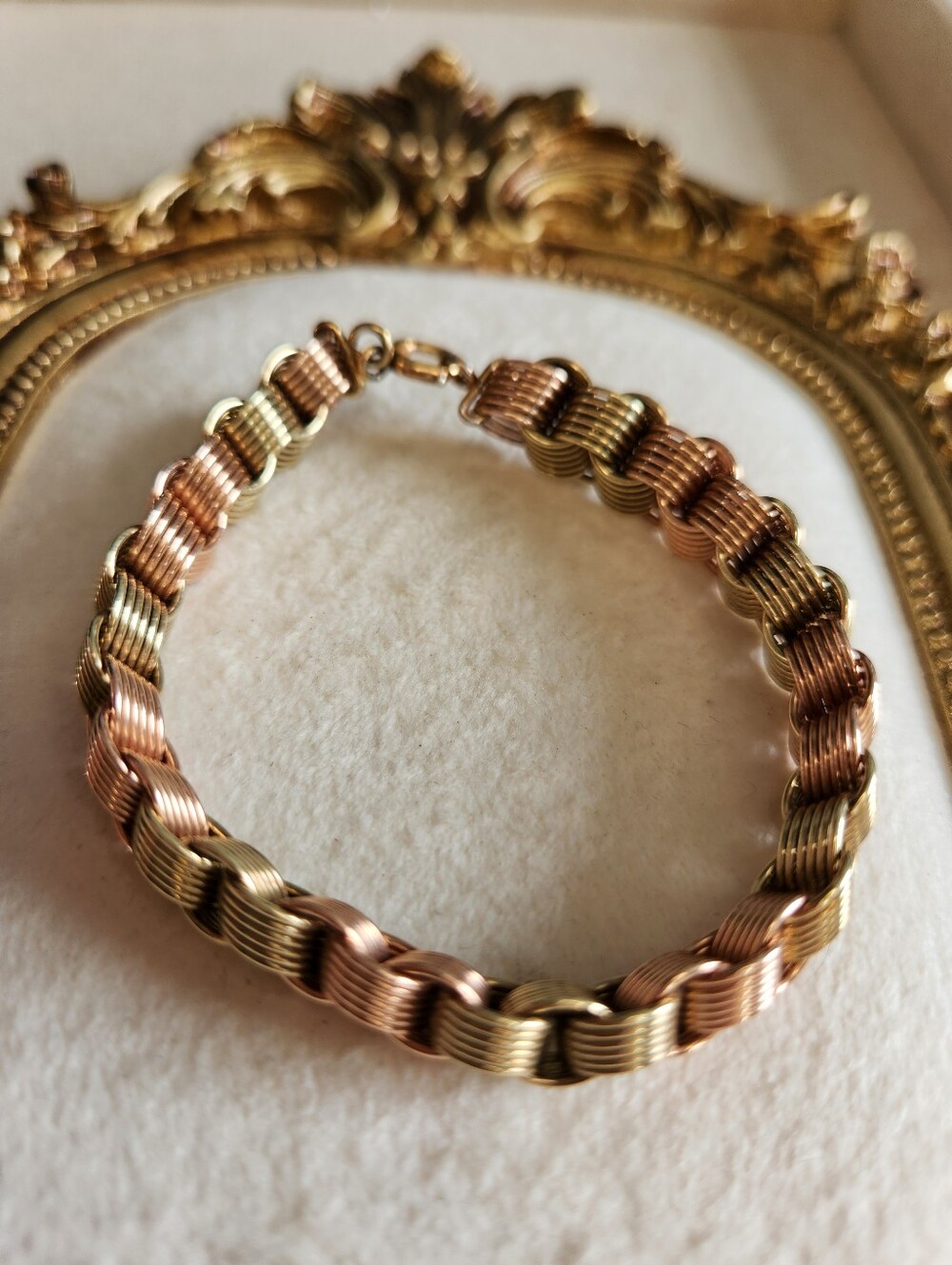 Vintage Chunky Gold Filled Link Necklace and Bracelet Rose Gold, Bronze 1/20 12K - Picture 11 of 16